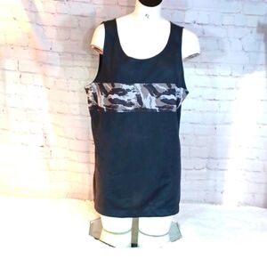 City Streets Womans Gray Cameo Netted Tank‎ Top L